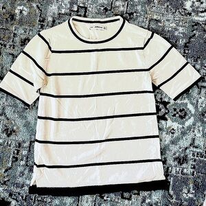 Zara knit tee in black & white stripe